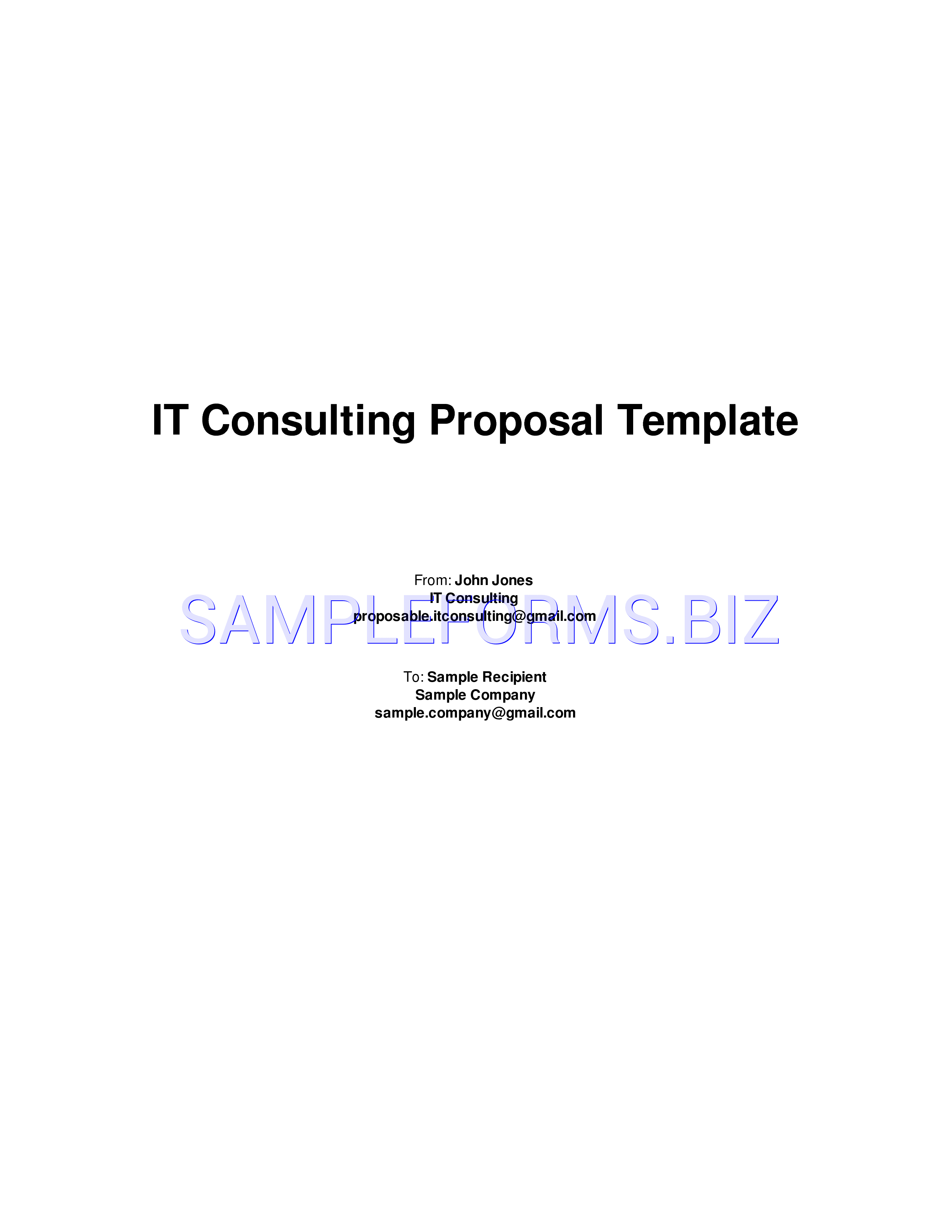 Preview free downloadable IT Consulting Proposal Template in PDF (page 1)